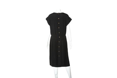 Lot 573 - Chanel Black Silk CC Pleat Dress