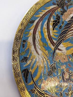 Lot 279 - A PAIR OF CHINESE GILT-BRONZE CLOISONNÉ ENAMEL 'PHOENIX' MIRRORS