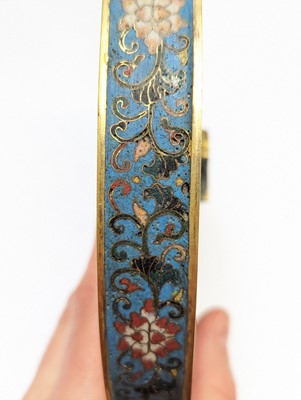 Lot 279 - A PAIR OF CHINESE GILT-BRONZE CLOISONNÉ ENAMEL 'PHOENIX' MIRRORS