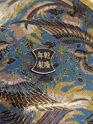 Lot 279 - A PAIR OF CHINESE GILT-BRONZE CLOISONNÉ ENAMEL 'PHOENIX' MIRRORS