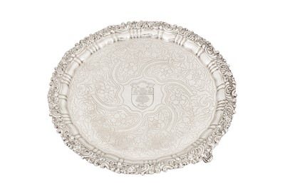 Lot 388 - A George IV sterling silver salver, Sheffield 1820 by Younge and Co