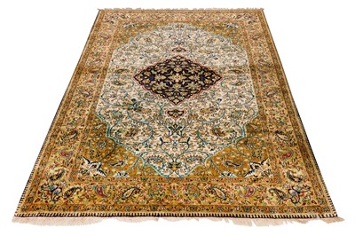 Lot 52 - A VERY FINE SILK QUM RUG, CENTRAL PERSIA