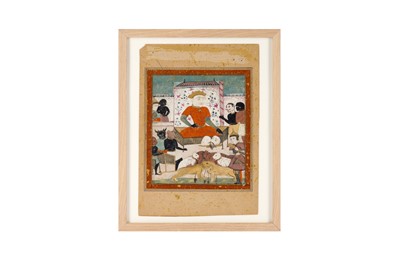 Lot 324 - AN ILLUSTRATED FOLIO FROM A PERSIAN EPIC, POSSIBLY FERDOWSI'S SHAHNAMEH