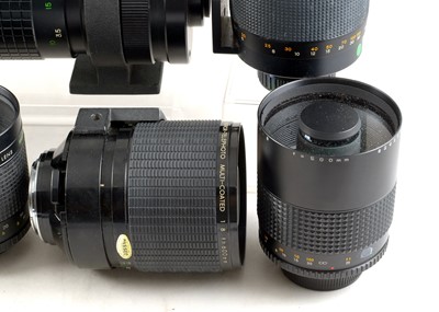 Lot 1311 - Group of Seven 500mm & 600mm Mirror lenses.