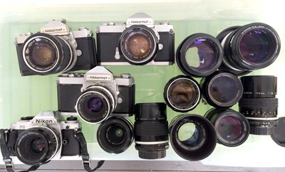 Lot 1109 - Nikon FG & Nikkormat Film Cameras & Lenses.