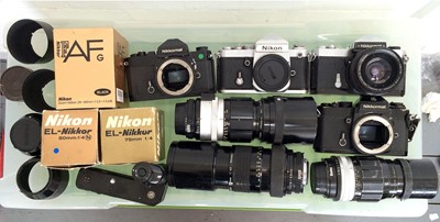 Lot 1107 - Nikon F2 & Nikkormat Cameras & Various Nikkor Lenses.