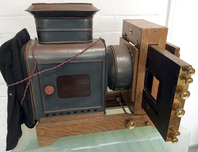 Lot 1360 - An Attractive Large Wooden Abbeydale Horizontal Enlarger by Houghton's-Butcher.