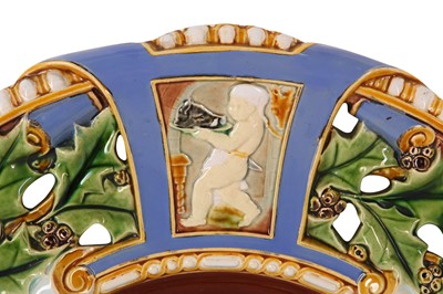 Lot 195 - A MINTON MAJOLICA CRYSTAL PALACE ART UNION CHRISTMAS PUDDING SERVING DISH