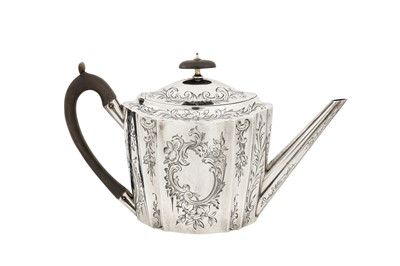 Lot 429 - A George III sterling silver teapot, London 1798 by John Emes (this mark reg. 10th Jan 1798)