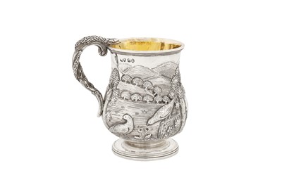 Lot 355 - A George IV sterling silver christening mug, London 1828 by messrs Lias