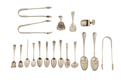 Lot 163 - A MIXED GROUP OF GEORGE III STERLING SILVER  FLATWARE