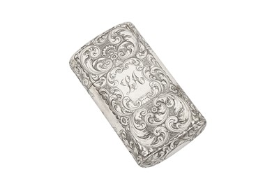 Lot 104 - A mid-19th century Indian colonial silver cigar case, Calcutta dated 1865 by Charles Nephew and Co (active 1848-70)