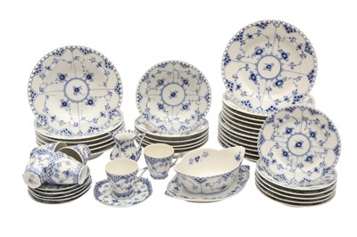 Lot 197 - A ROYAL COPENHAGEN BLUE AND WHITE FULL LACE SERVICE