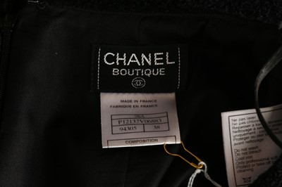 Lot 78 - Chanel Black Wool Boucle Midi Skirt Suit - Size 38