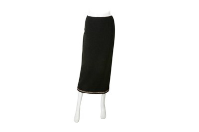 Lot 78 - Chanel Black Wool Boucle Midi Skirt Suit - Size 38