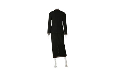 Lot 78 - Chanel Black Wool Boucle Midi Skirt Suit - Size 38