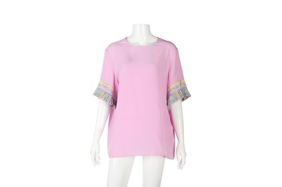 Lot 152 - Emilio Pucci Pink Silk Short Sleeve Tunic - Size 12