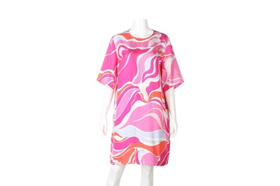 Lot 153 - Emilio Pucci Pink Print Silk Dress - Size 12