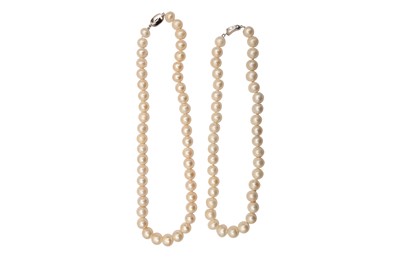 Lot 42 - TWO  FRESHWATER CULTURED PEARL NECKLACES
