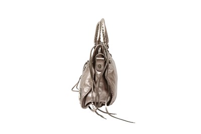 Lot 497 - Balenciaga Metallic Pewter Motorcycle Bag