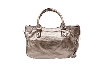 Lot 497 - Balenciaga Metallic Pewter Motorcycle Bag