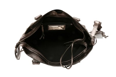 Lot 497 - Balenciaga Metallic Pewter Motorcycle Bag