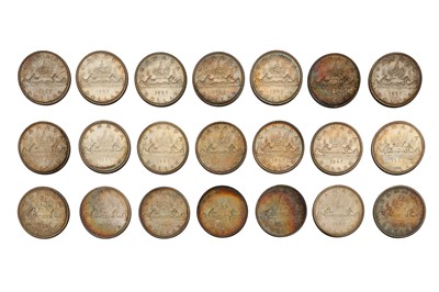 Lot 130 - A COLLECTION OF TWENTY ONE CANADIAN SILVER DOLLAR COINS