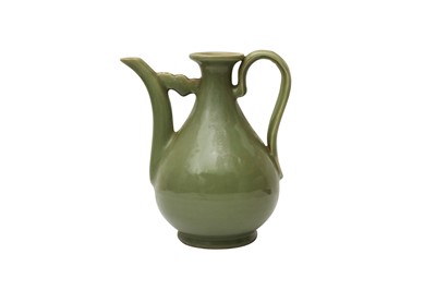 Lot 791 - A CHINESE CELADON-GLAZED EWER