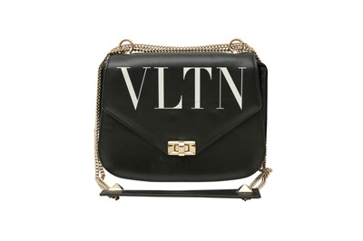 Lot 461 - Valentino Black VLTN Saddle Flap Bag