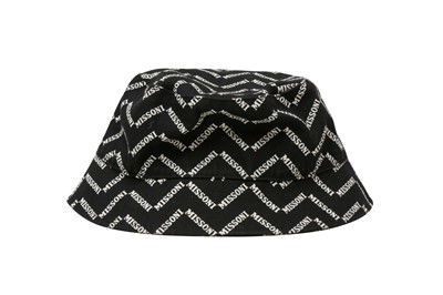 Lot 449 - Missoni Black Zig Zag Logo Bucket Hat