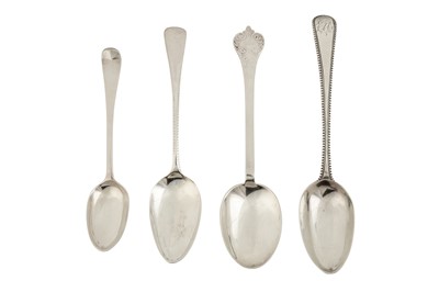 Lot 97 - A GEORGE III STERLING SILVER TABLESPOON, LONDON 1777 BY HESTER BATEMAN