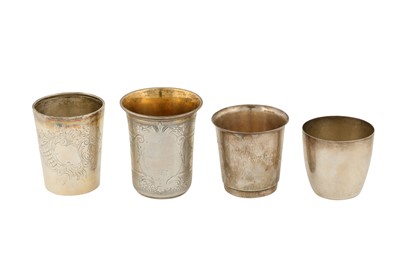 Lot 54 - A MIXED GROUP OF STERLING AND 800 STANDARD SILVER BEAKERS