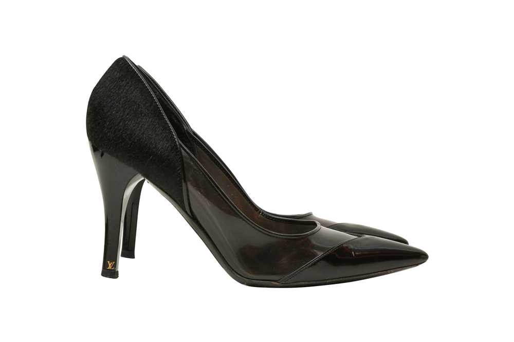 Lot 67 - Louis Vuitton Black Vinyl Heeled Pump - Size 38