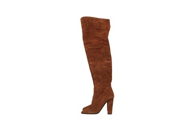 Lot 179 - Giuseppe Zanotti Brown Alabama Thigh High Heeled Boot - Size 39