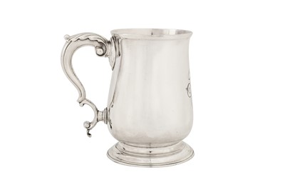 Lot 439 - Publican interest - A George III sterling silver large or quart mug, London 1770 by Walter Brind (this mark reg. 11th Oct 1757)