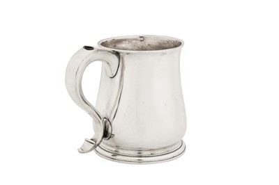 Lot 410 - A rare George II provincial silver mug, attributed to Falmouth circa 1730 by Sampson Bennett (1699-1766)