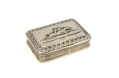 Lot 71 - Polo interest – A George III sterling silver gilt snuff box, London 1810 by W? probably William Ellerby