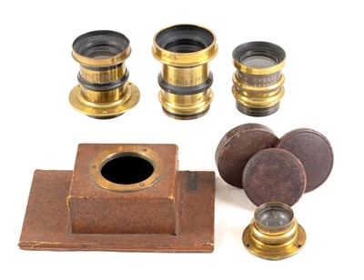 Lot 43 - Four Unnamed f8 Brass Bound Lenses.