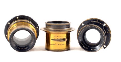 Lot 80 - Three Ross Brass Bound Lenses.