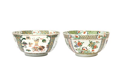 Lot 87 - TWO CHINESE FAMILLE-VERTE PUNCH BOWLS