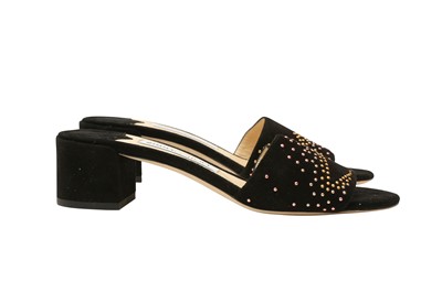 Lot 279 - Jimmy Choo Black Studded Stardust Heeled Mule - Size 37