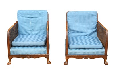 Lot 388 - A PAIR OF BERGERE ARMCHAIRS, EARLY 20TH CENTURY