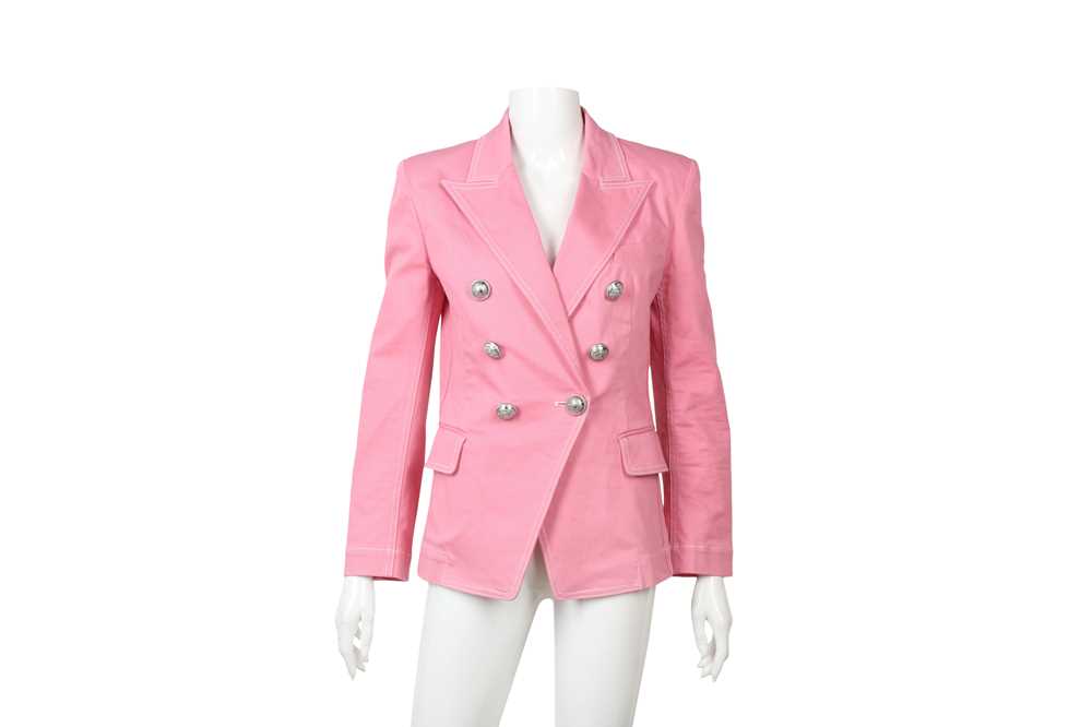 Lot 39 - Balmain Barbie Pink Double Breasted Blazer - Size 10