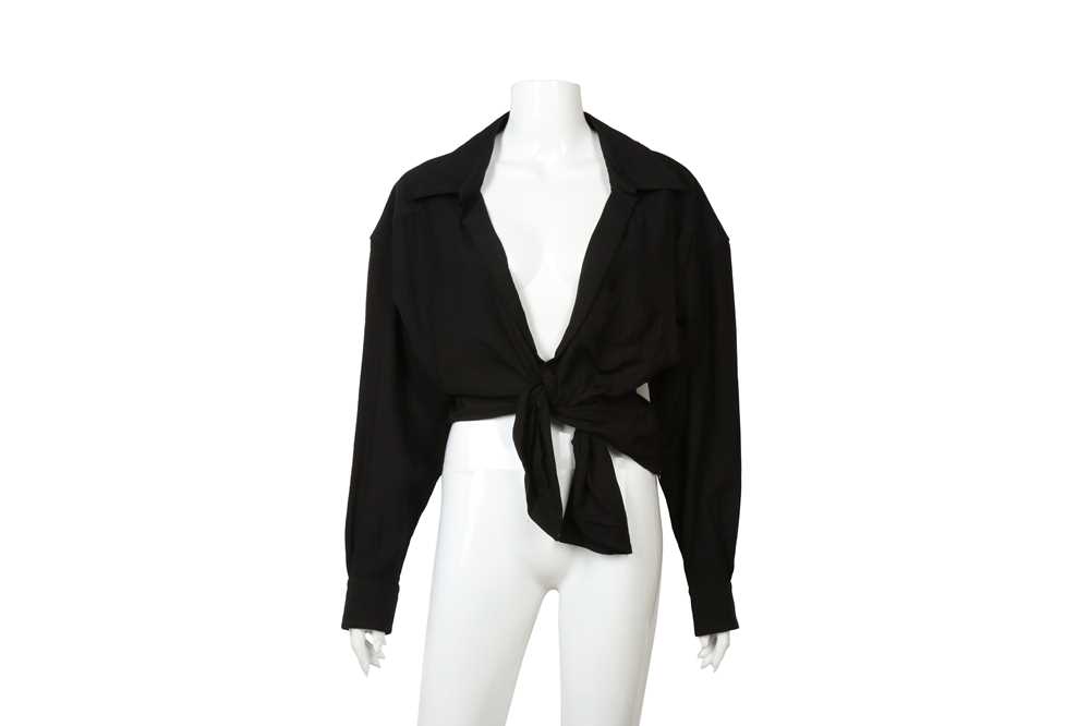 Lot 556 - Jacquemus Black La Riviera Knot Shirt - Size 36