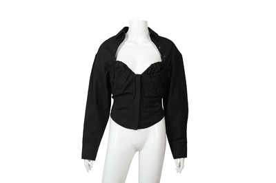 Lot 563 - Jacquemus Black L'Amour Tovallo Ruched Bustier Shirt - Size 36