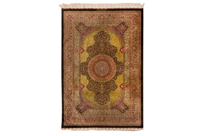 Lot 72 - AN EXTREMELY FINE SILK QUM RUG, CENTRAL PERSIA