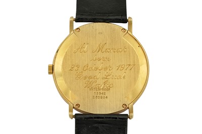 Lot 32 - A GENTS 18K GOLD PIAGET ALTIPLANO AUTOMATIC - TIGERS EYE