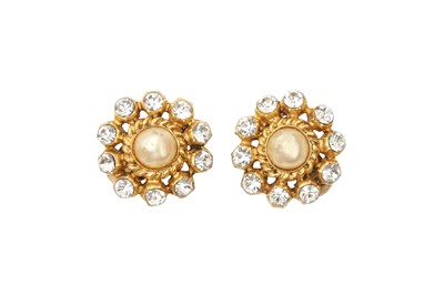 Lot 70 - Chanel Ivory Pearl Crystal Clip On Earrings