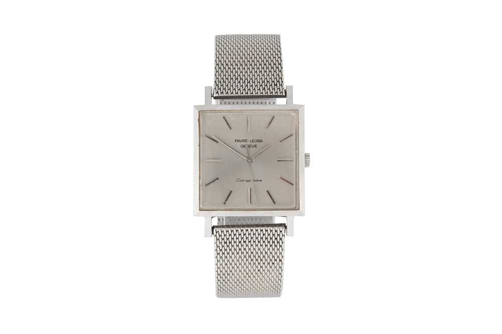 Lot 35 - FAVRE-LEUBA. A STAINLESS STEEL CONGRESS WRISTWATCH