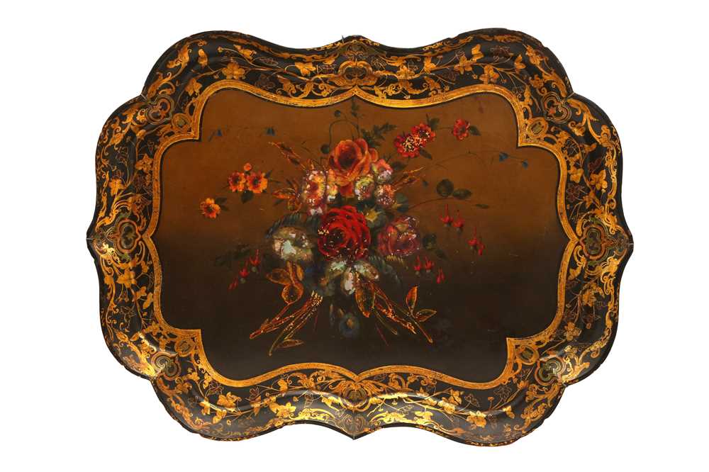 Lot 405 - A PAPIER MACHE TRAY
